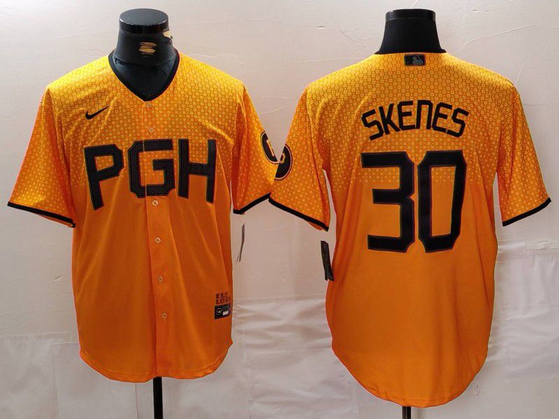 Men Pittsburgh Pirates #30 Skenes Yellow City Edition 2024 Nike MLB Jersey style 1->pittsburgh pirates->MLB Jersey